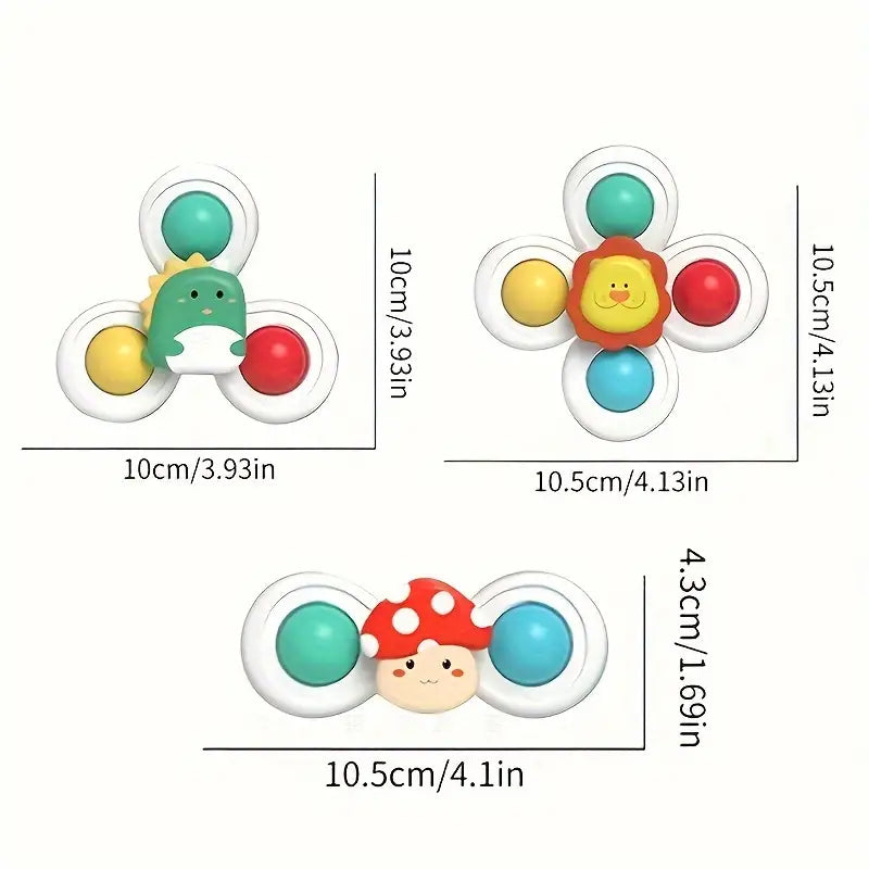 Set de 3 spinners con ventosa