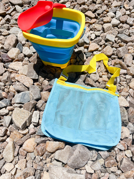 Balde plegable con bolsa de playa