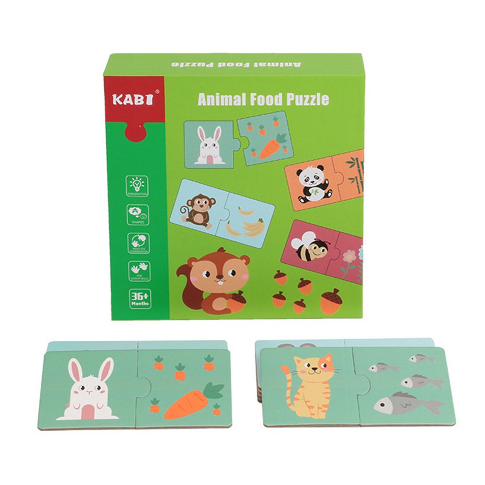 Puzzle Montessori. Animales y comidas