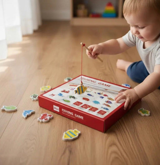 Juego de pesca de madera con imán