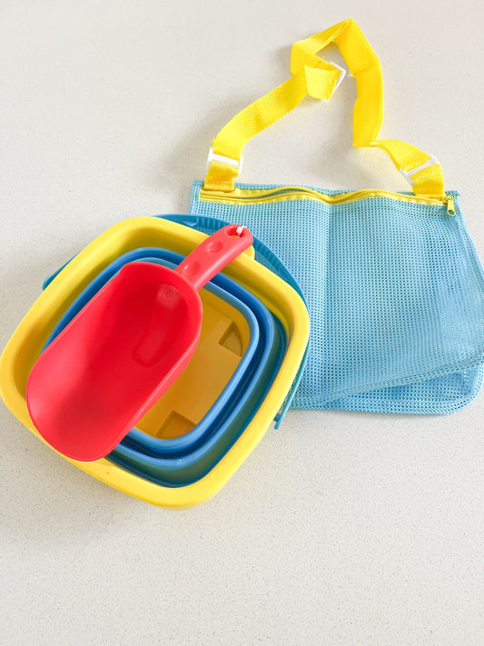 Balde plegable con bolsa de playa