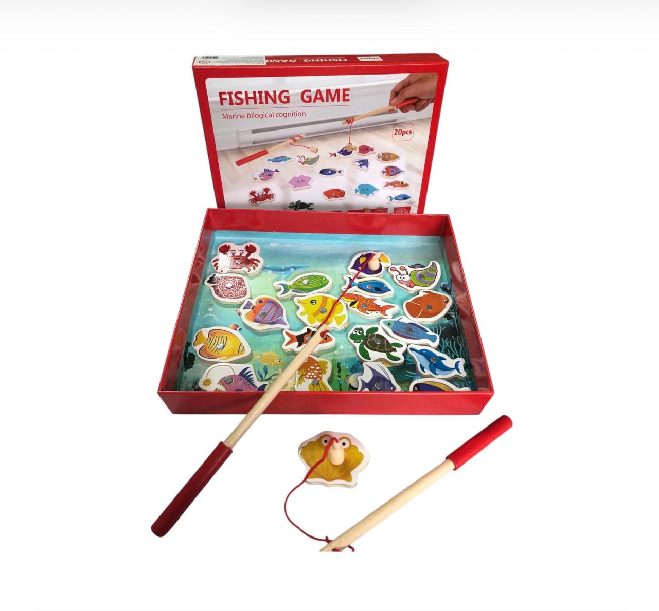 Juego de pesca de madera con imán
