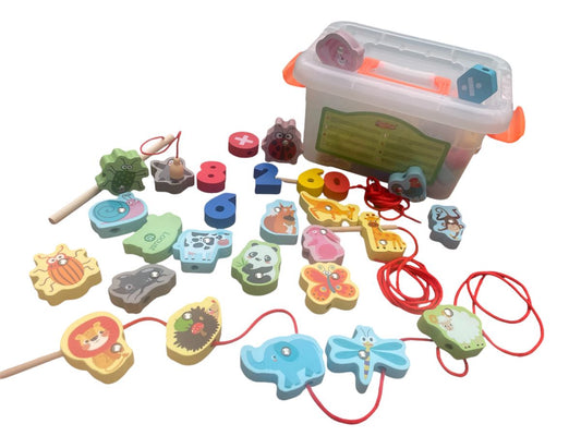 Juego de pesca con imán y enhebrar
