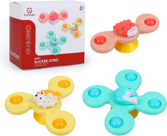 Set 3 Spinner Giratorios Con Ventosa Resistentes al Agua